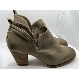 ARTISAN BY ZIGI Womens Brown Sindy Slip On Leather Booties High Heel Shoes 11 M